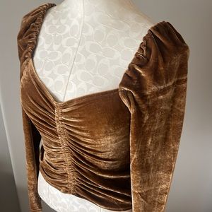 BB Dakota for Steve Madden Womens Rouched Velvet Blouse